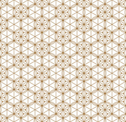 Seamless japanese pattern shoji kumiko in golden.