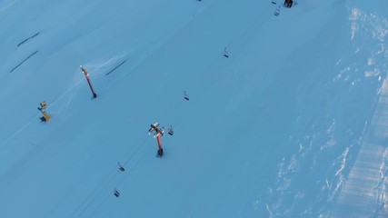 Snow park in Wisconsin, winter activities (tubing, skiing, snowboarding). Drone shots , bird's eyes view