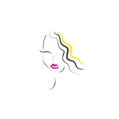 woman face beauty icon vector