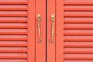 Obraz premium Thailand style old vintage red window background texture