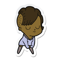 sticker of a cartoon woman