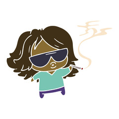 cartoon cute kawaii smoking a joint