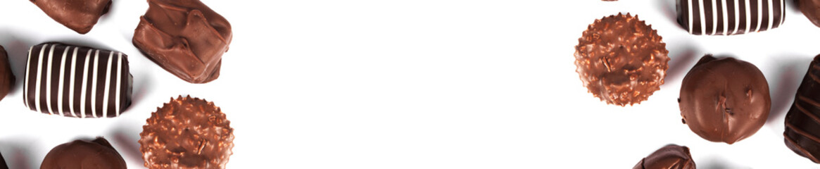 Chocolate candy isolated on white