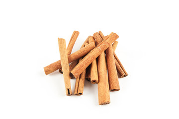 Cinnamon sticks isolated on white background