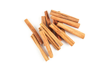 Cinnamon sticks isolated on white background