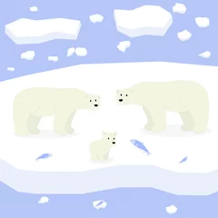 Foto op Canvas polar bears on the ice © Иван Воронов