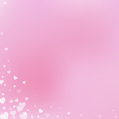 White heart love confettis. Valentine's day corner