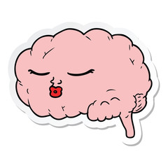 sticker of a cartoon brain