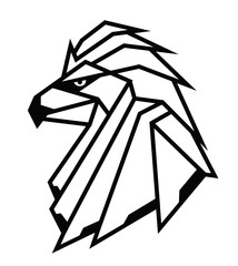 Abstract geometric eagle head for laser cutting.