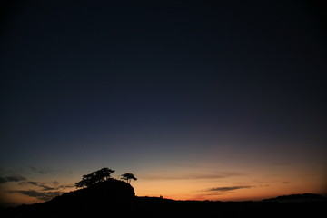 Island after nightfall