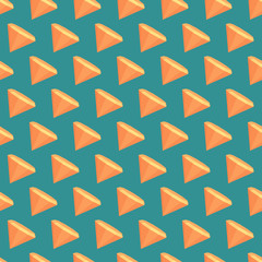 Seamless pattern with multicolored 3D diamonds. Rhombus geometric background. Minimal style.