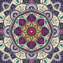 Colorful ornamental floral ethnic mandala