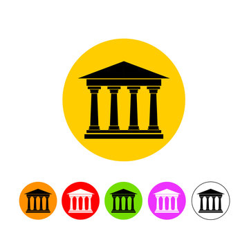 Icona vettoriale forma di tempio. Educazione in accademia e corsi online e-lerning