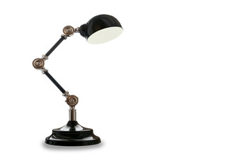 Modern table lamp standing isolated over white