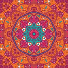 Colorful ornamental floral ethnic mandala
