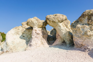 Fototapeta na wymiar Stone mushrooms - rock formations near Beli Plast village, Bulgaria