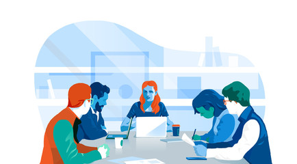 Team in the meeting room