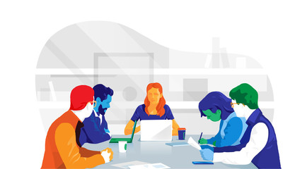 Team in the meeting room