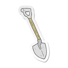 sticker of a cartoon shovel