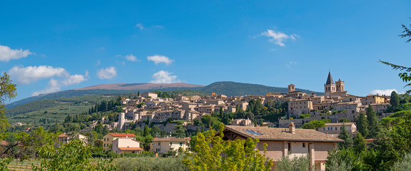 Panoramic view of an ancient town Spello, Umbria, Italy.