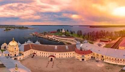 Obraz premium Monastery on island of lake Seliger, Russia