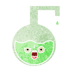 retro illustration style cartoon science experiment