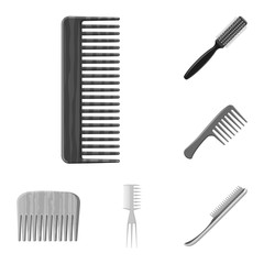 Isolated object of brush and hair logo. Collection of brush and hairbrush stock symbol for web.