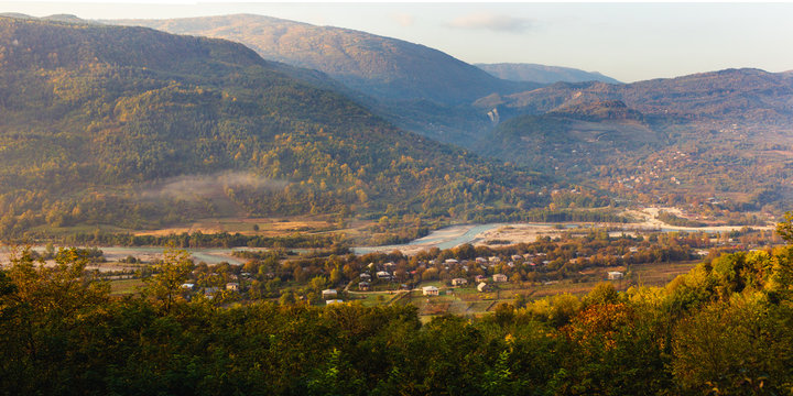 autumn in the mountains, Oni region, Georgia country