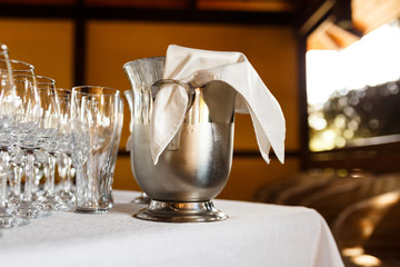 ice jug on the table on a bar