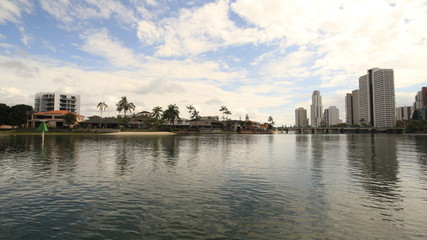 Fototapeta premium On the Yarra river, Melbourne in the background 