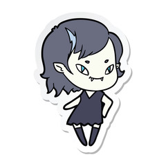 Obraz premium sticker of a cartoon cool vampire girl