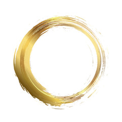 vector brush strokes circles of paint on white background. Ink hand drawn paint brush circle. Logo, label design element vector illustration. Black abstract grunge circle. Frame