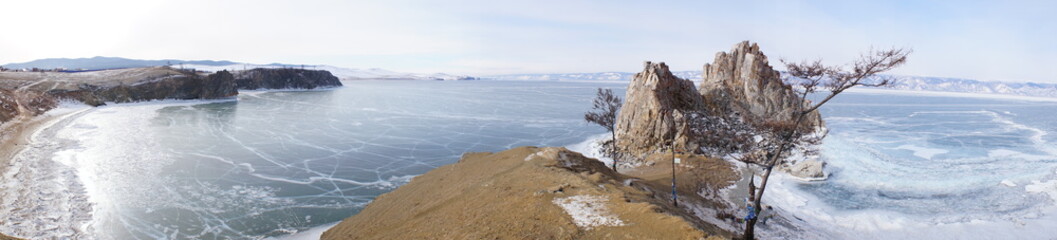 Fototapeta na wymiar Winter in Baikal, Lake Baikal, Russia