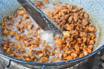 Melting homemade lard