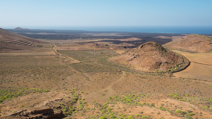 View from the trek to the Caldera Blanca Volcano in Lanzarote
