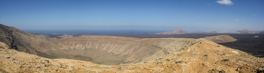 View from the trek to the Caldera Blanca Volcano in Lanzarote