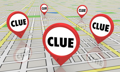 Clues Mysteries Find Answers Map Pins 3d Illustration
