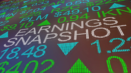 Earnings Snapshot Stock Market Business Profits 3d Illustration