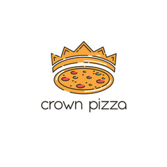 Vector logo design template. Crown pizza sign. Design icon for pizzeria.