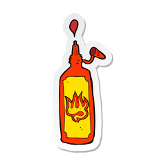 sticker of a cartoon hot sauce
