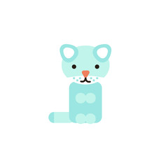 Flat style icon of baby toy cat for a happy child. Simple object for children's games.