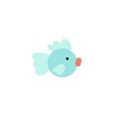 Flat style icon of baby fish toy for a happy child. A simple accessory for kid bathing and game.