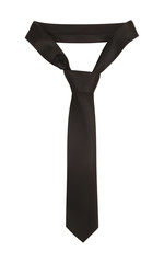 Balck realistic tie on white background