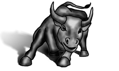 bull abstraction white background