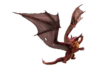 Fototapeta premium 3D Rendering Fairy Tale Dragon on White