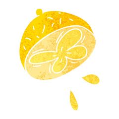 quirky retro illustration style cartoon lemon