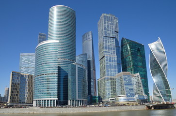 Fototapeta premium Moscow, Russia - April 9, 2018: Towers of the Moscow international business center 