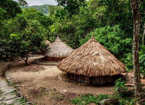 Kogi Huts, Pueblito Chairama, Tayrona National Natural Park, Magdalena Department, Colombia