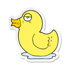 sticker of a cartoon rubber duck