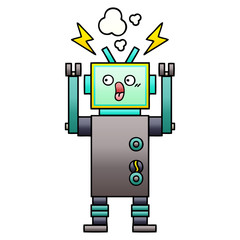 gradient shaded cartoon robot
